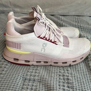 On Running Women's Sneakers - White, Pink, and Yellow